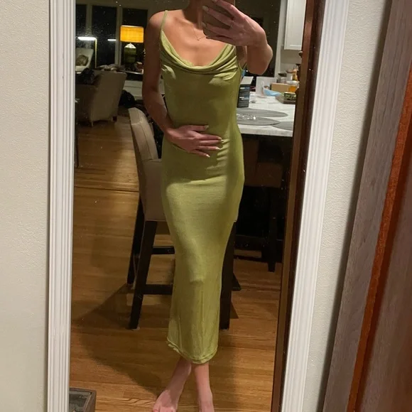 green metallic maxi dress Distinctive Style Metallic Green Maxi Dress – Zil boutique